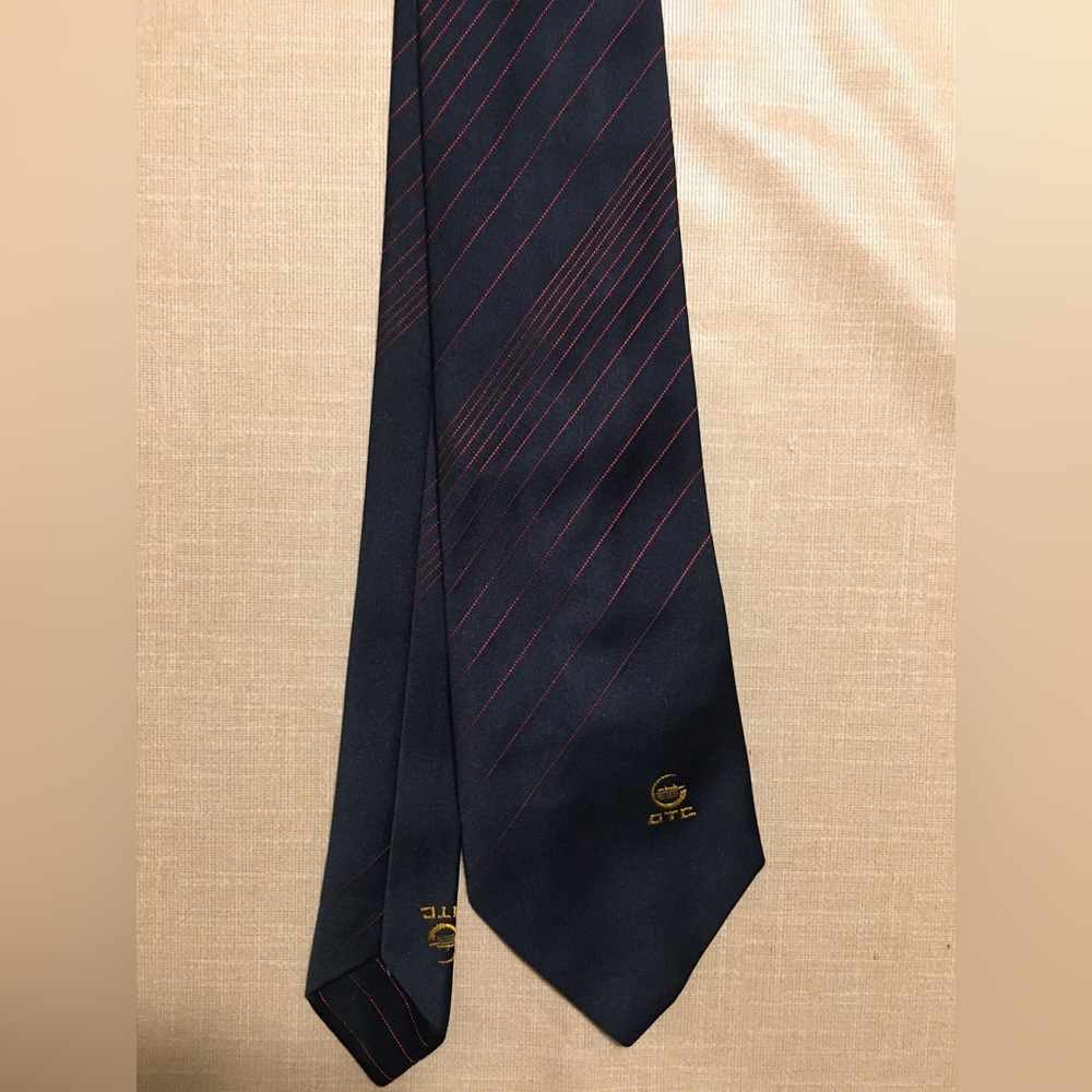 OTC black tie with red diagonal stripes